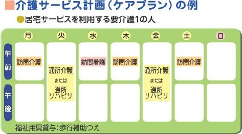 介護サービス計画（ケアプラン）の例